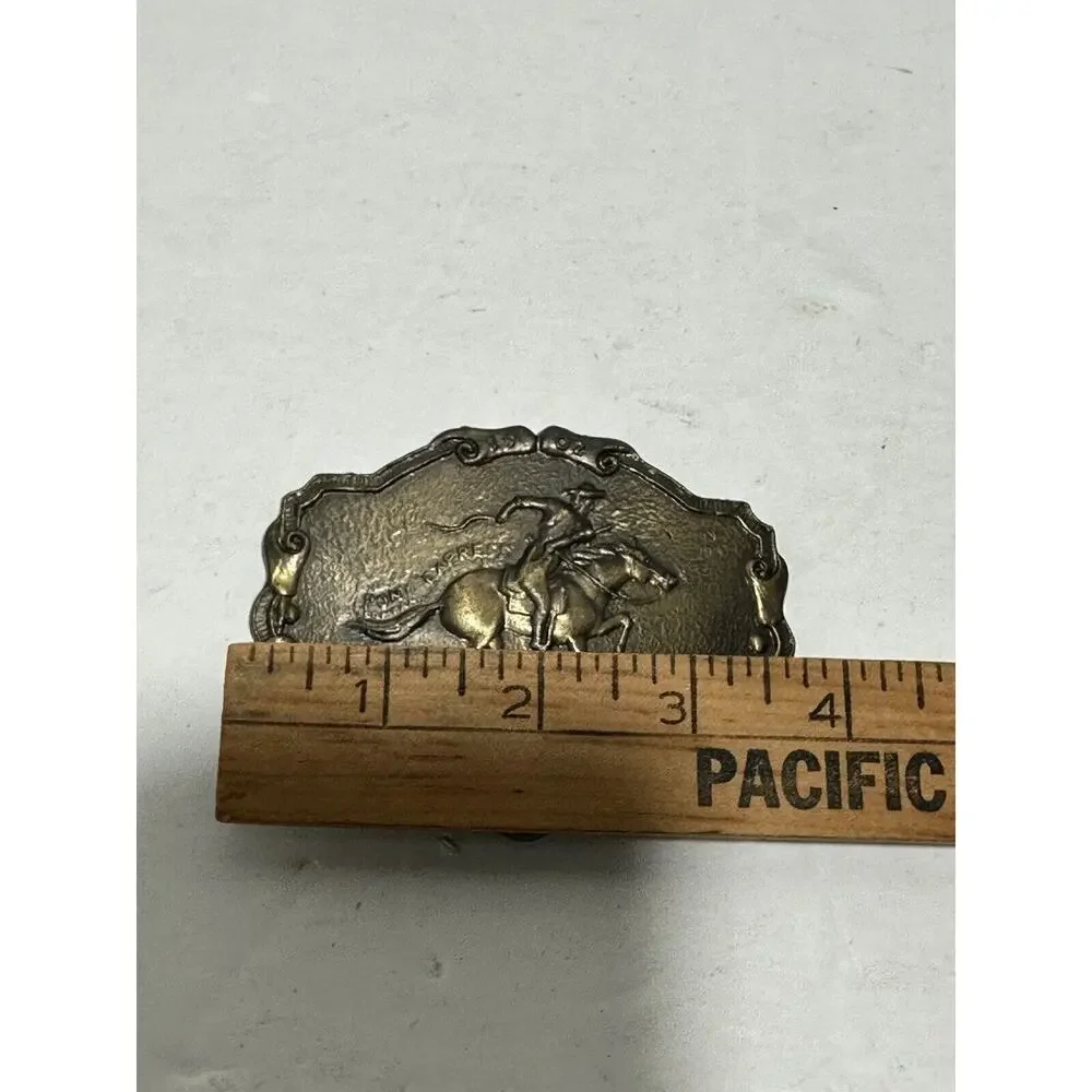 Vintage Pony Express Mens Belt Buckle‎ Rider Commemorative Brass